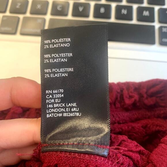 Urban Outfitters Women's UO Popcorn Knit Trousers Pant Burgundy Size Small P - Picture 4 of 5